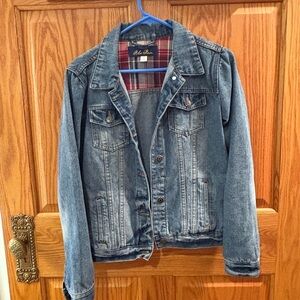 Blue Rain Red Plaid Lined Jacket